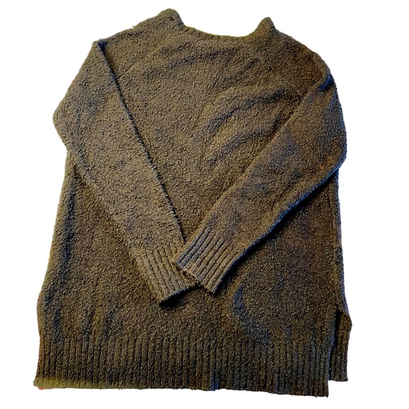 ADRIANNA PAPELL Nubby Sweater V-Neck Step Hem Black Medium - Picture 2 of 8